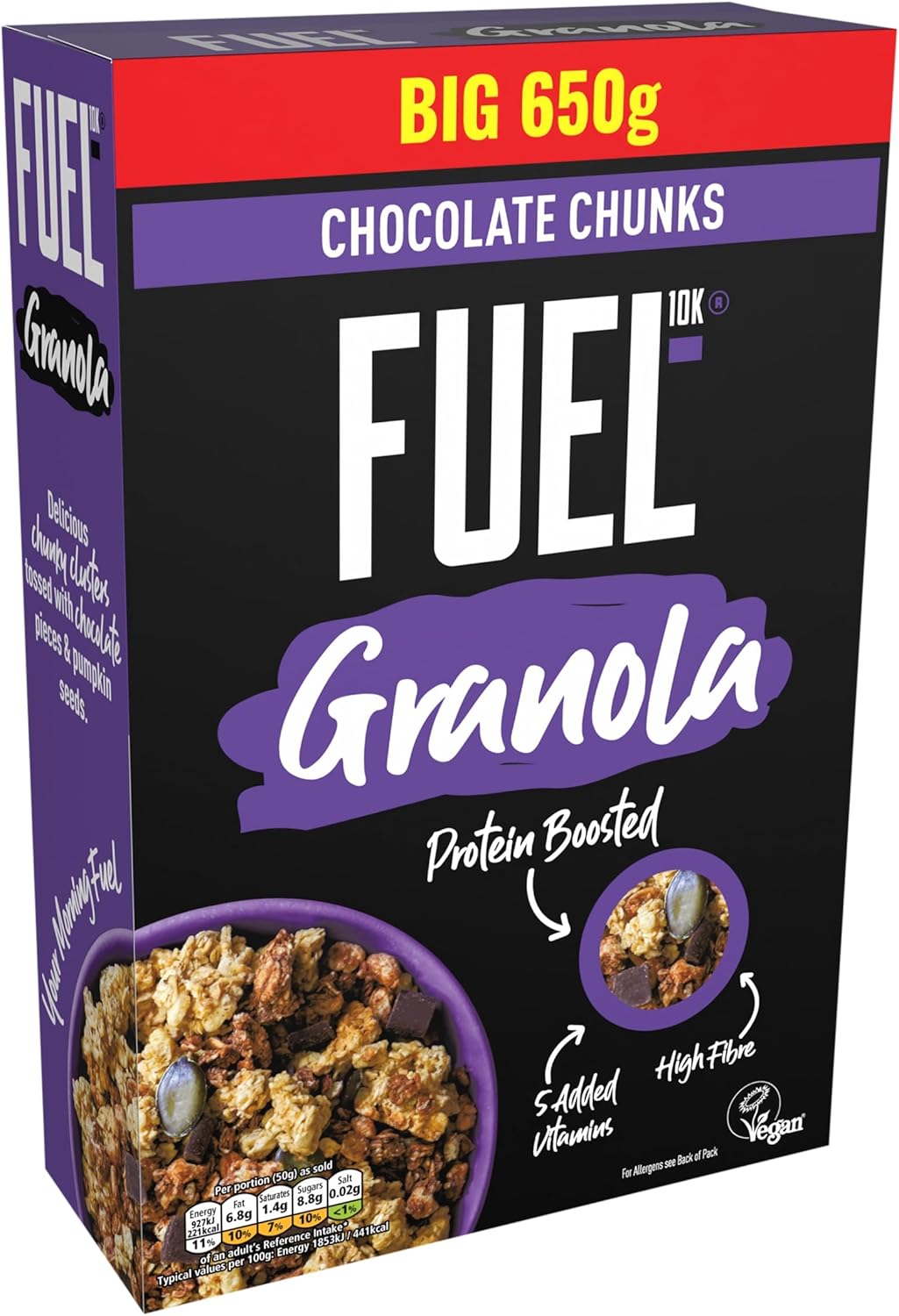 FUEL10K Protein Boosted Chocolate Chunky Granola | 1 x  650g Box