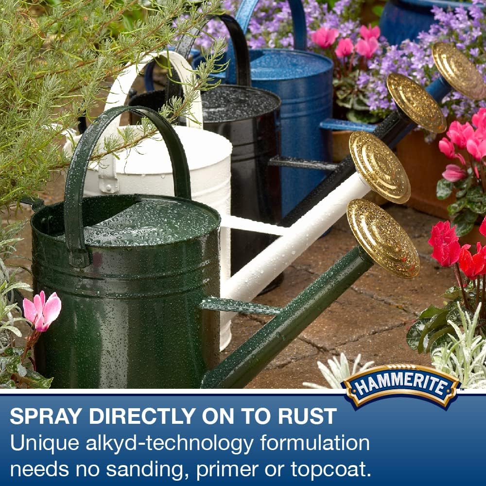 Hammerite Spray Paint for Metal | Direct to Rust Exterior Metal Paint | Smooth Finish | DARK GREEN