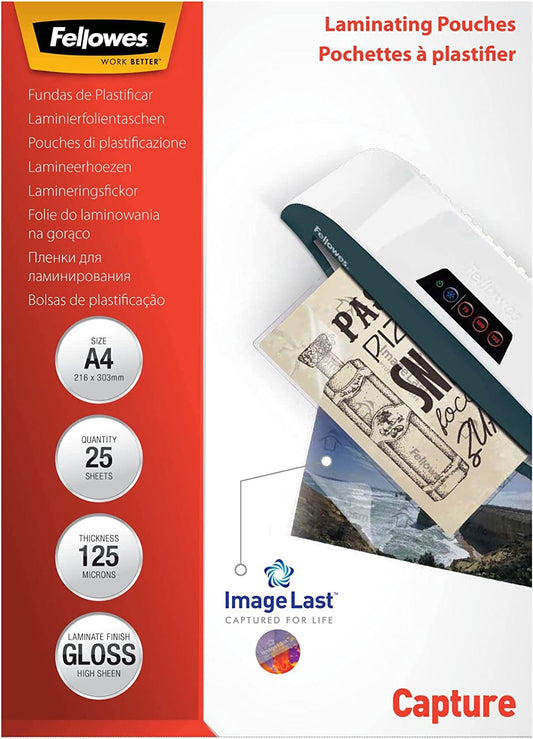 Fellowes A4 Capture Laminating Pouch 250 Micron (Pack of 25) 5396301