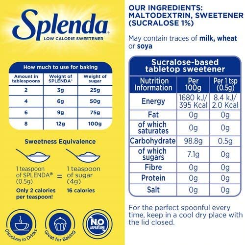 Splenda Sweetener Granules 125g, New Eco Friendly Packaging.
