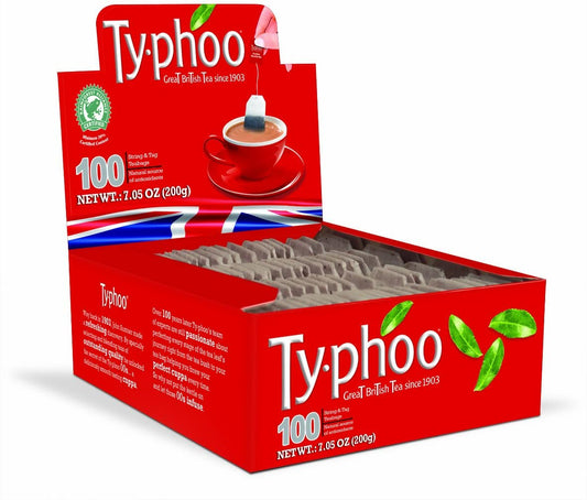 Typhoo 100 Teabags String & Tagged for Foodservice