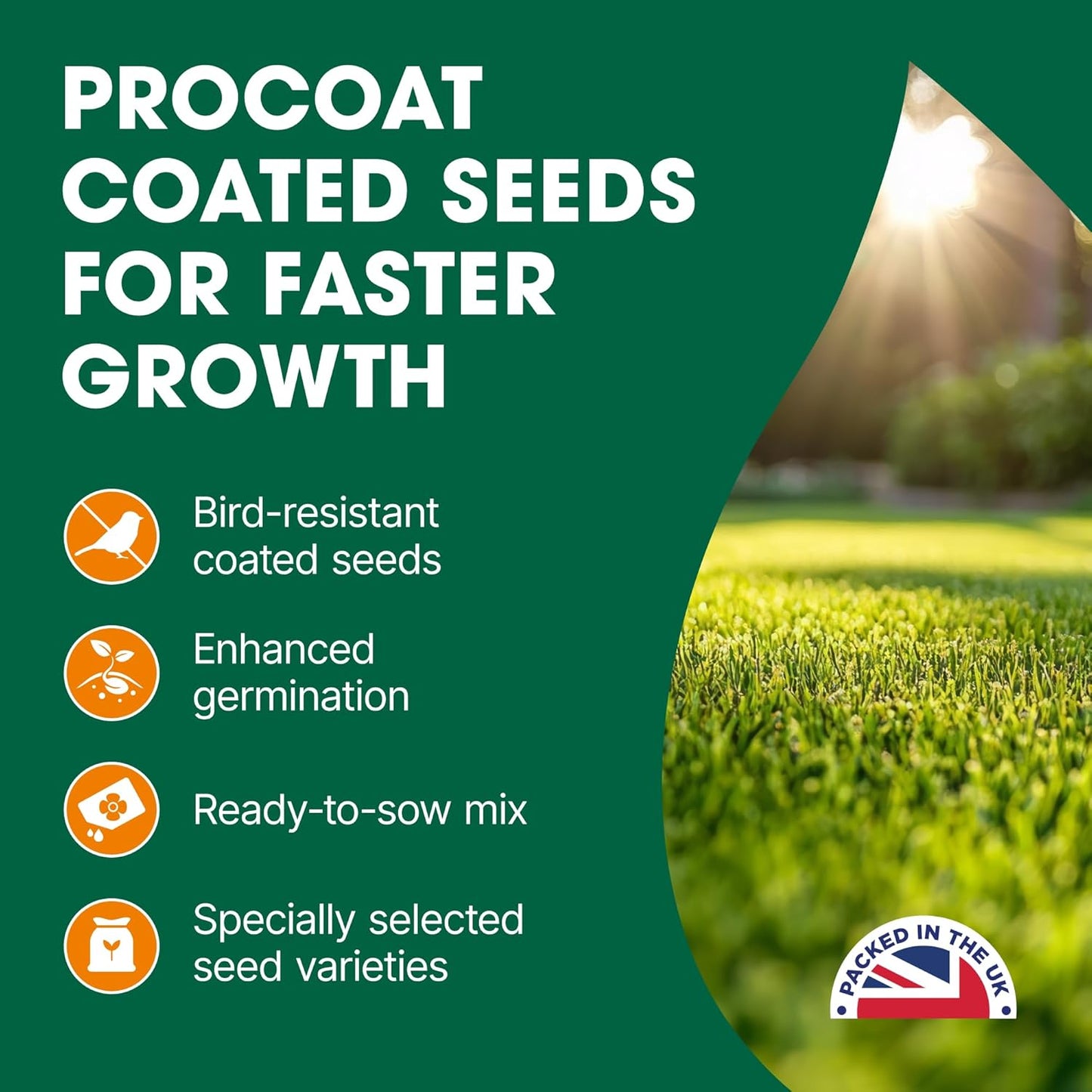Doff Fast Acting Lawn Seed with Procoat- 1kg