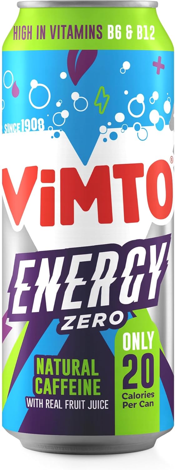 Vimto Original Energy Drink | No Added Sugar | Sparkling Juice | 12 x 500ml
