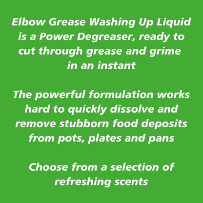 Elbow Grease Washing Up Liquid | Power Degreaser | Soap for Hand Washing Dishes, Pots, Pans & Glasses | Apple | 1 x 600ml