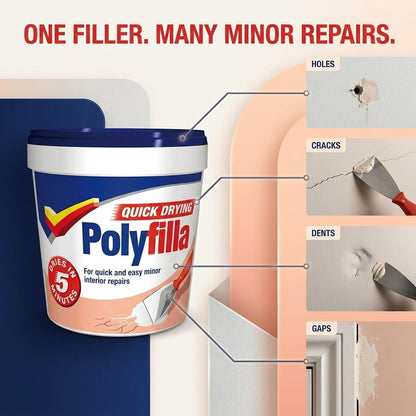 Polycell Multi-Purpose Quick Drying Polyfilla Tub, 1 Kg