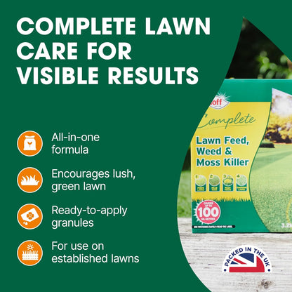Doff Complete Lawn Feed, Weed & Mosskiller 100 Sq M 3.2Kg