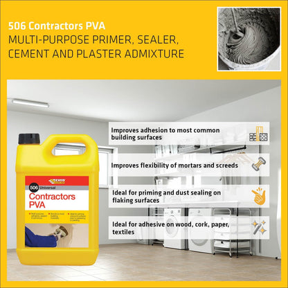 Everbuild Contractors PVA Adhesive And Sealer - 5 Litre
