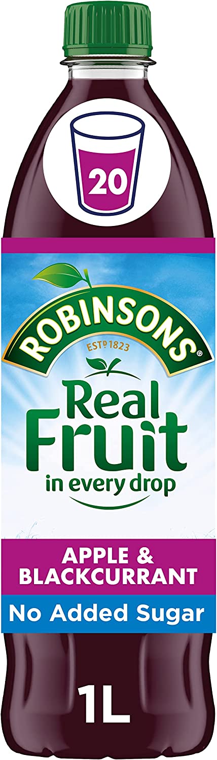 Robinsons Apple/Blackcurrant Squash No Added Sugar 1 Litre 402013