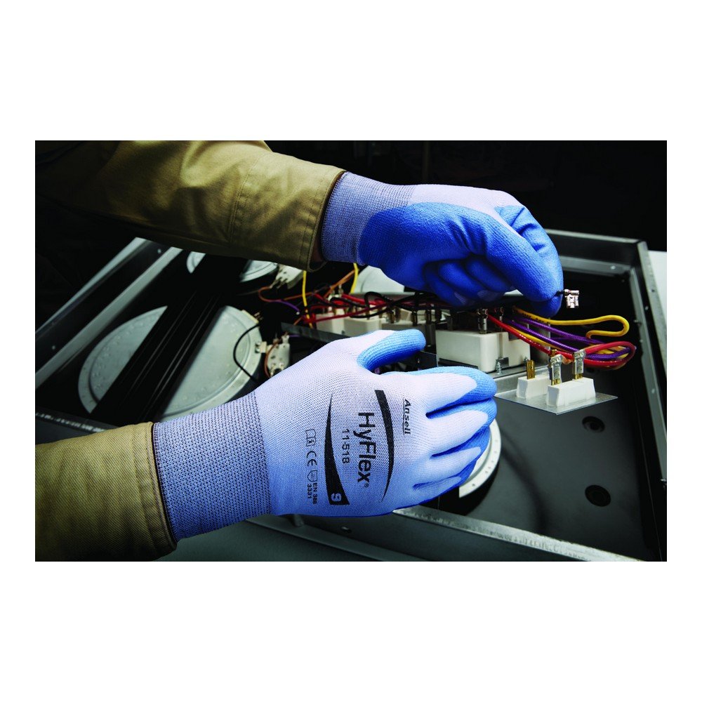 Ansell HyFlex 11-518 Cut Resistant Gloves, Mechanical Protection, Light Weight Protective Glove, Reusable, Grey, ALL SIZES