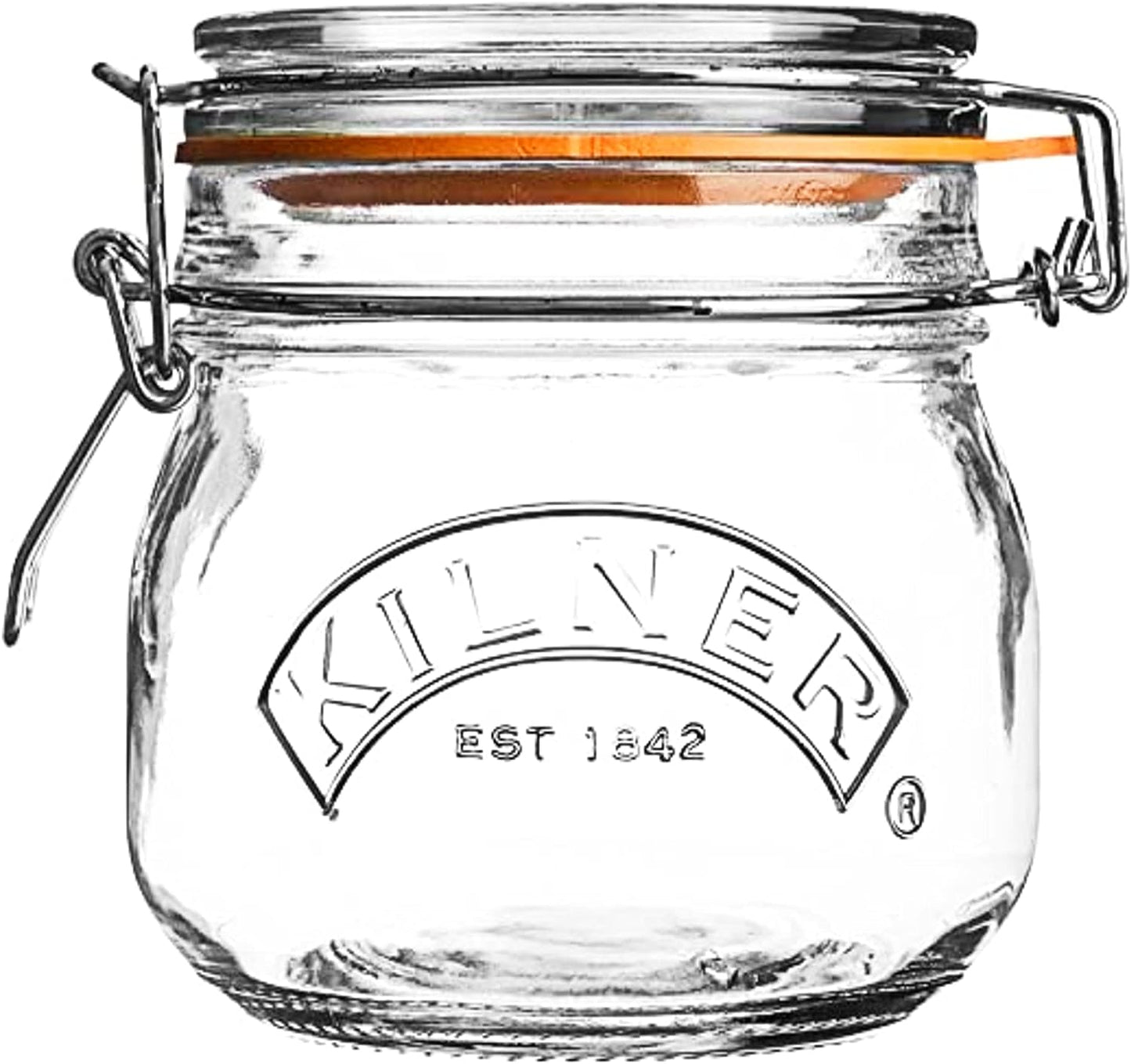 Kilner Branded 0.5 Litre ROUND Glass Clip Top Preservation Storage Jar (0025.490)
