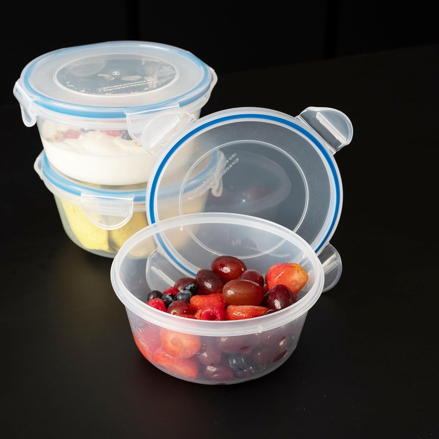 Addis Clip Tight Food Storage Containers 700 Ml Round Pack Of 3 Clear