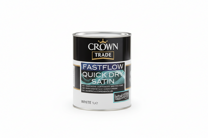 Crown Trade Fastflow Quick Dry Satin White 1 Litre