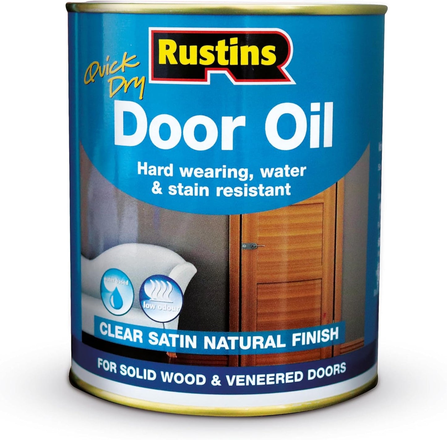 Rustins Quick Dry Door Oil | Natural Clear Satin Finish | 750ml
