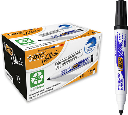 Bic Velleda 1701 Whiteboard Marker Bullet Tip Black (12 Pack) 1199170109