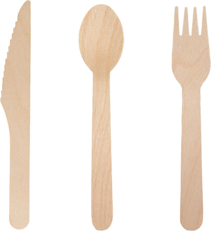 Kingfisher Biodegradable & Compostable Wooden Mixed Party Cutlery Set Pack of 25