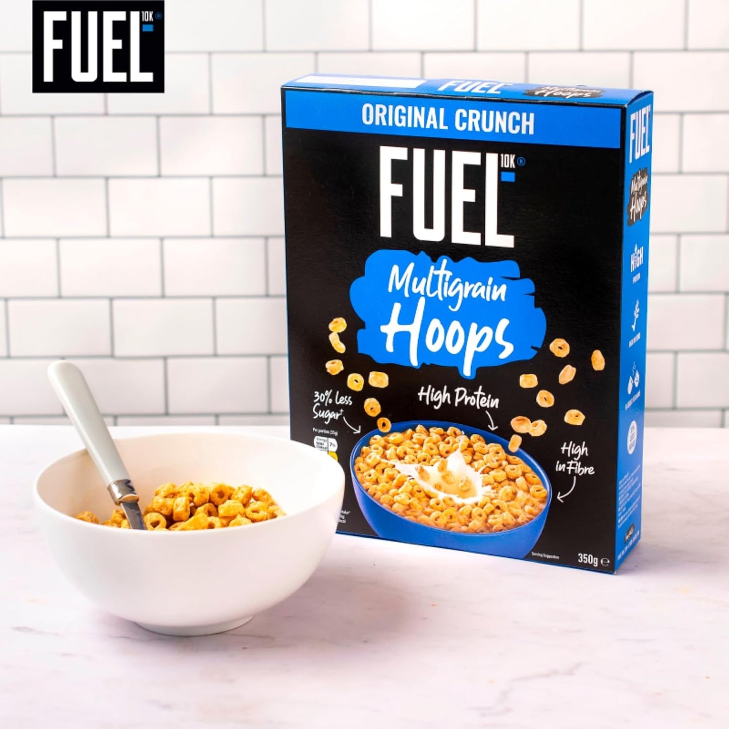 FUEL10K Original Crunch Multigrain Hoops Breakfast Cereal, 350 g