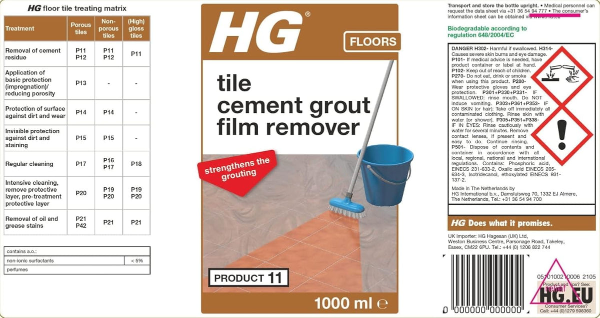 HG Tile Cement Grout Film Remover | 1 litre