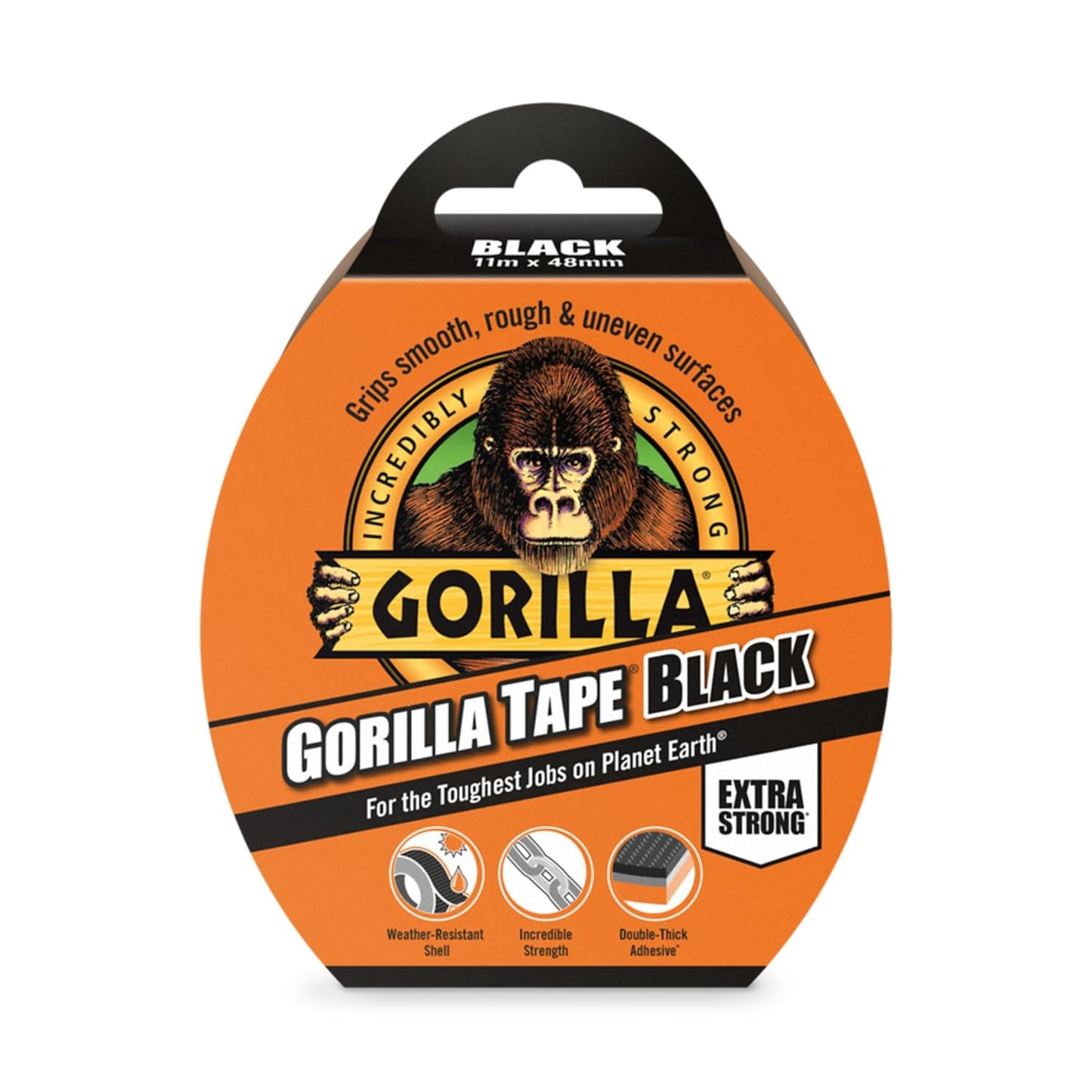 Gorilla Tape Black | Extra Strong | Water resistant | 11m Length