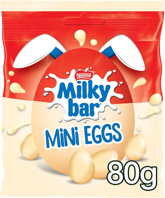 Milkybar White Chocolate Easter Mini Eggs Sharing Bag 80g