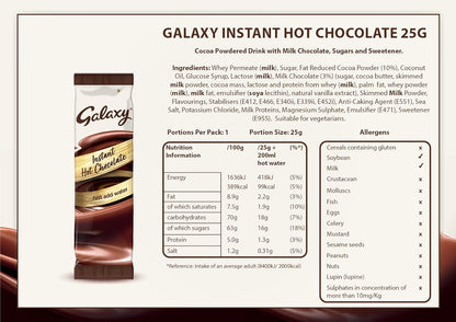 Galaxy Luxury Hot Chocolate Sachets 100's