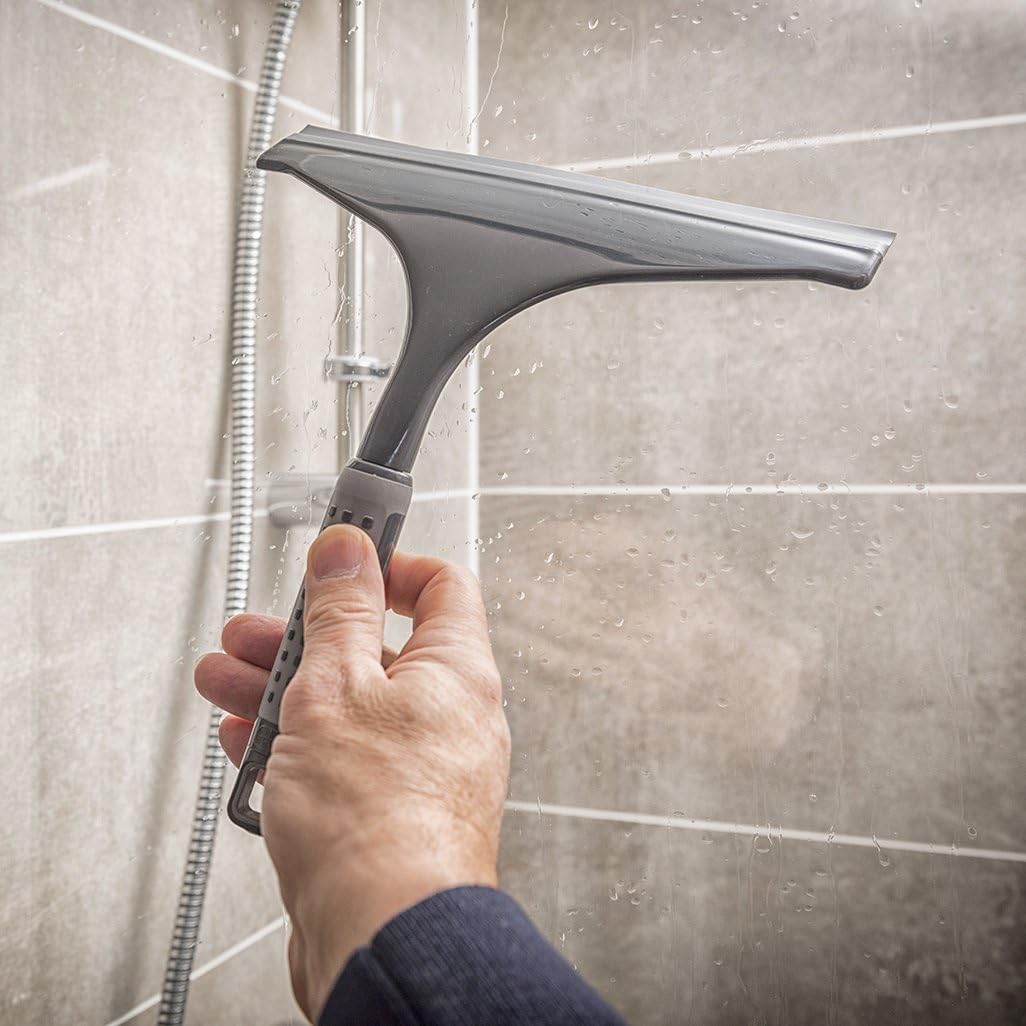 Addis ComfiGrip Shower Screen & Window Squeegee In Metallic and Graphite.