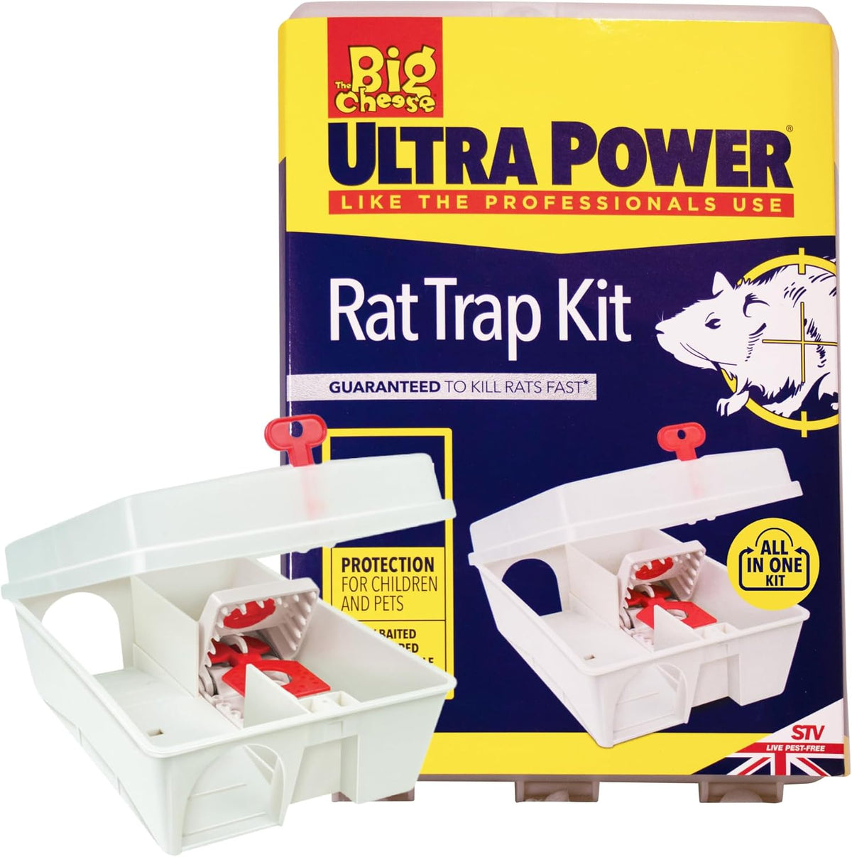 The Big Cheese Ultra Power Ready-Baited Rat Trap Kit | All-In-One Set | Reusable
