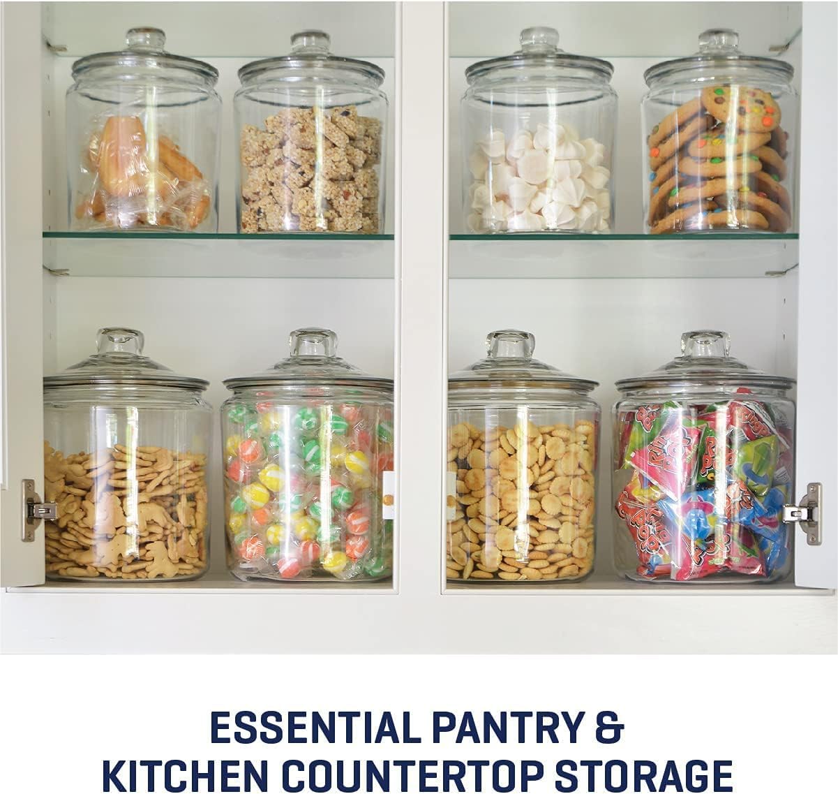 Fixtures Medium 2L Glass Jar with Air Tight lid for Biscuits,Sweets,Coffee, etc..