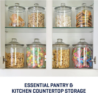 Fixtures Medium 2L Glass Jar with Air Tight lid for Biscuits,Sweets,Coffee, etc..