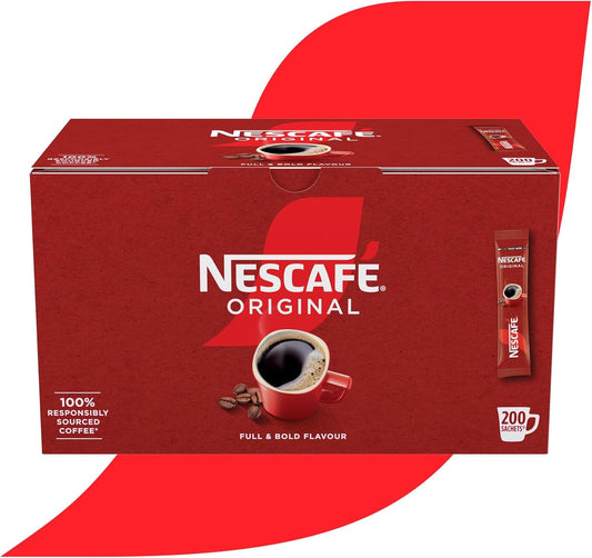 Nescafe One Cup Sticks Coffee Sachets (Pack of 200) New Smoother Taste
