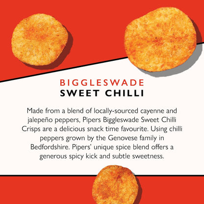 Pipers Gluten-Free Biggleswade Sweet Chilli Crisps Multi-Pack | 24 x 40g