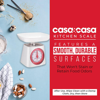 Casa&amp;Casa Mechanical Kitchen Scales, Professional Food Weighing Scale with Classic Analog Display.
