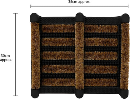 JVL Nimbus Rubber Coir Boot Scraper Mat, 30x35cm
