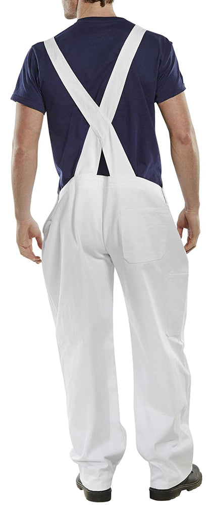 Bib & Brace with Pouch, Cotton WHITE Painter , DIY, Workwear {All Sizes}