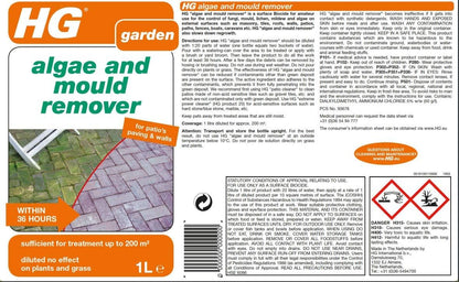 HG Algae & Mould Remover Concentrate 1L | Patio Cleaner | Covers 200m2