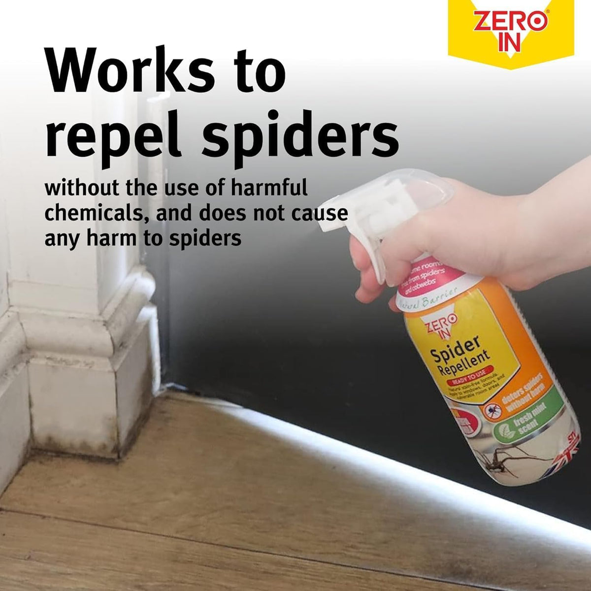 Zero In Spider Repellent  | Indoor Peppermint Oil Spray for Spiders | 500ml