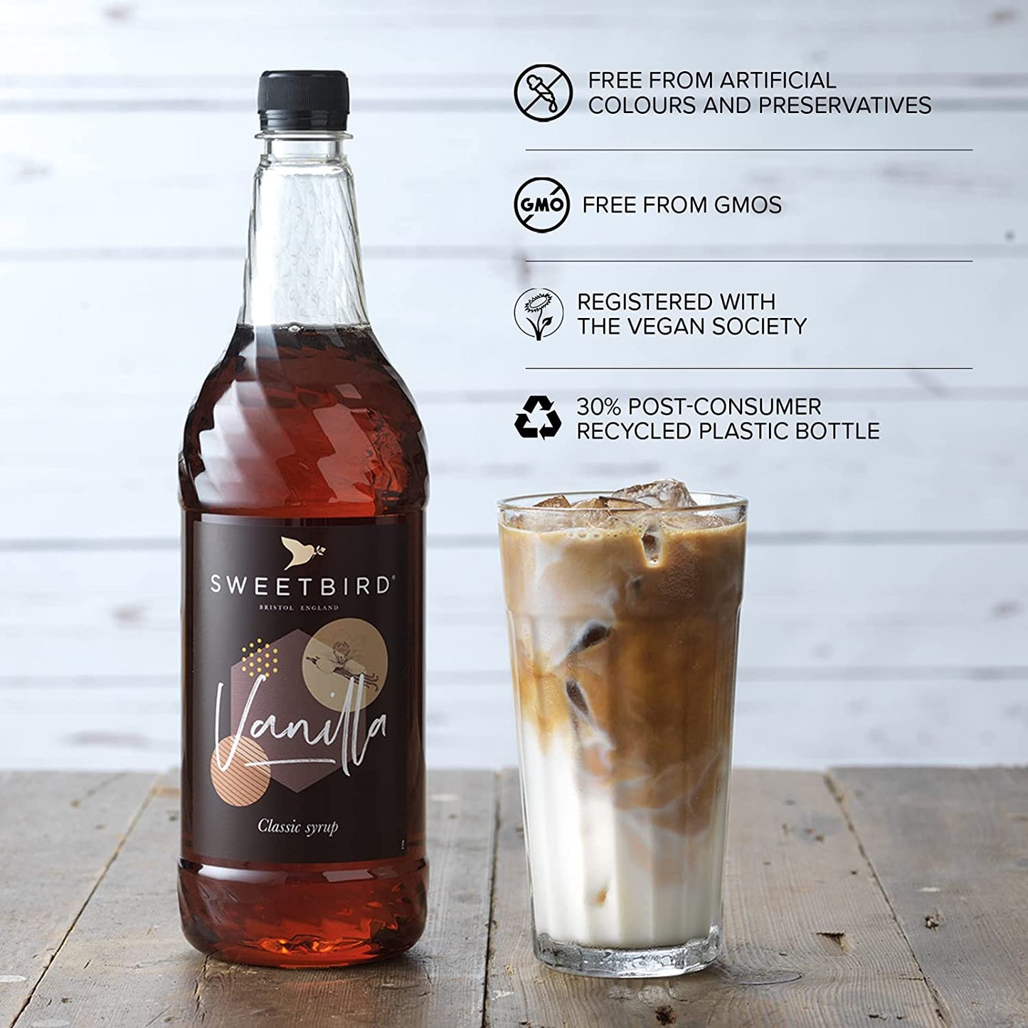 Sweetbird Vanilla Coffee Syrup 1 litre (Plastic)