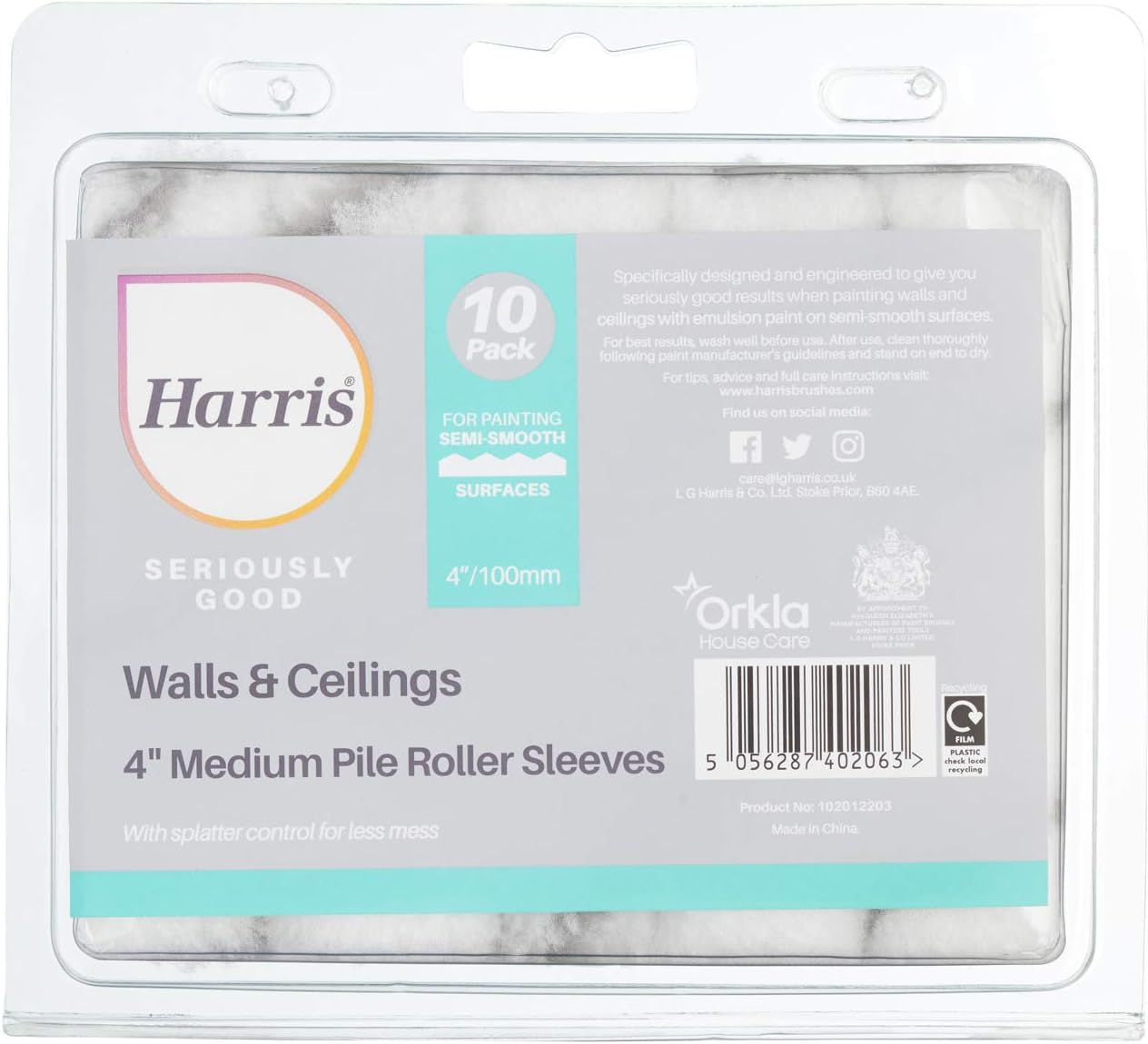 Harris Replacement Roller Sleeves For Seriously Good Walls & Ceilings 4In Mini Roller Set