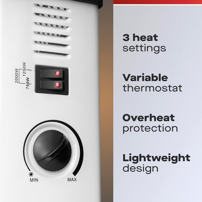 Daewoo Branded Convector Heater 2000w - White