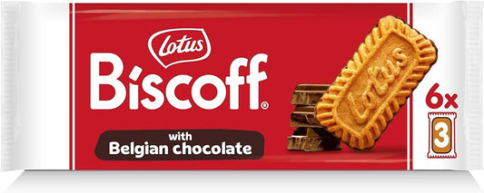 Lotus Biscoff Individually Wrapped Caramelised Biscuits with Belgian Chocolate Triple Pack (72 Packs