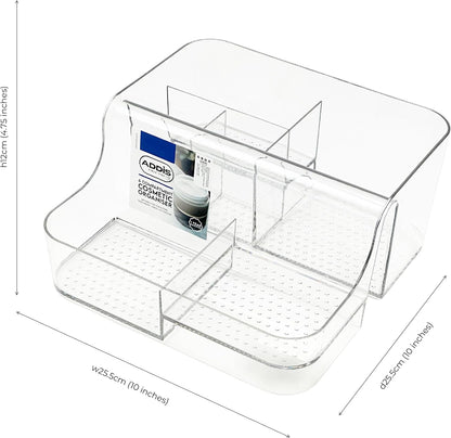Addis Acrylic 6 Compartment Organiser | Cosmetics , Stationery Tea & Coffee | 1 x 6 Compartment