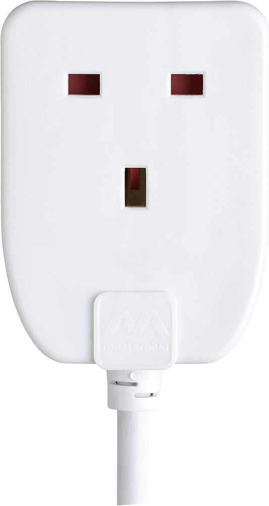 Masterplug Single Socket Long Extension Lead, 5 Metres, White