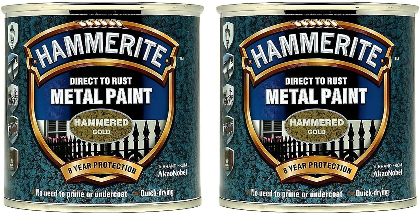 Hammerite Paint Direct To Rust Exterior Gold Metal Paint  250Ml