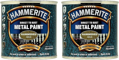 Hammerite Paint Direct To Rust Exterior Gold Metal Paint  250Ml