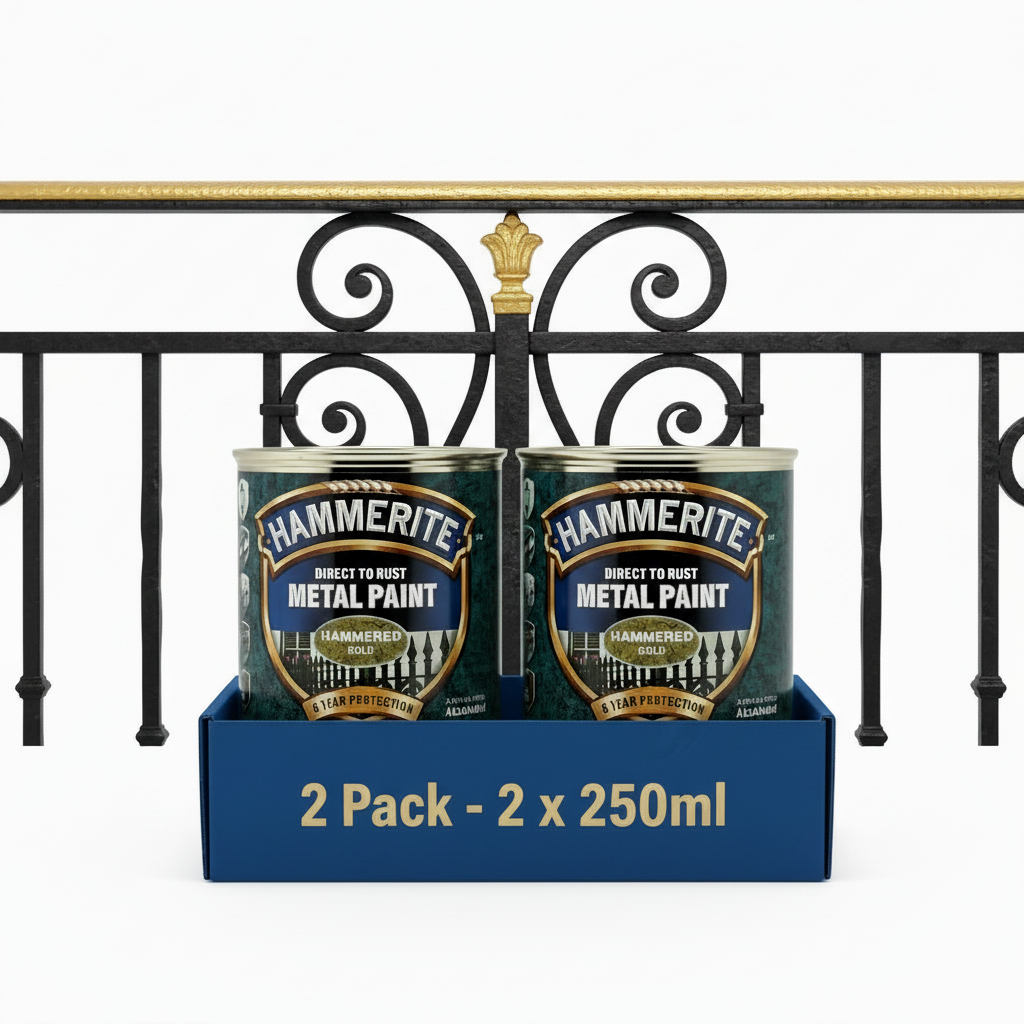 Hammerite Paint Direct To Rust Exterior Gold Metal Paint  250Ml