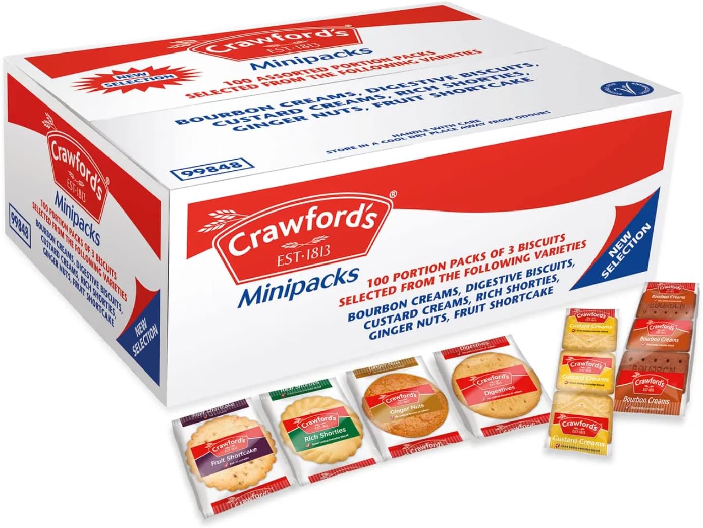 Crawfords Mini Packs Assorted Biscuits 100 Packs of 3 Biscuits {2025 Offer Price!}
