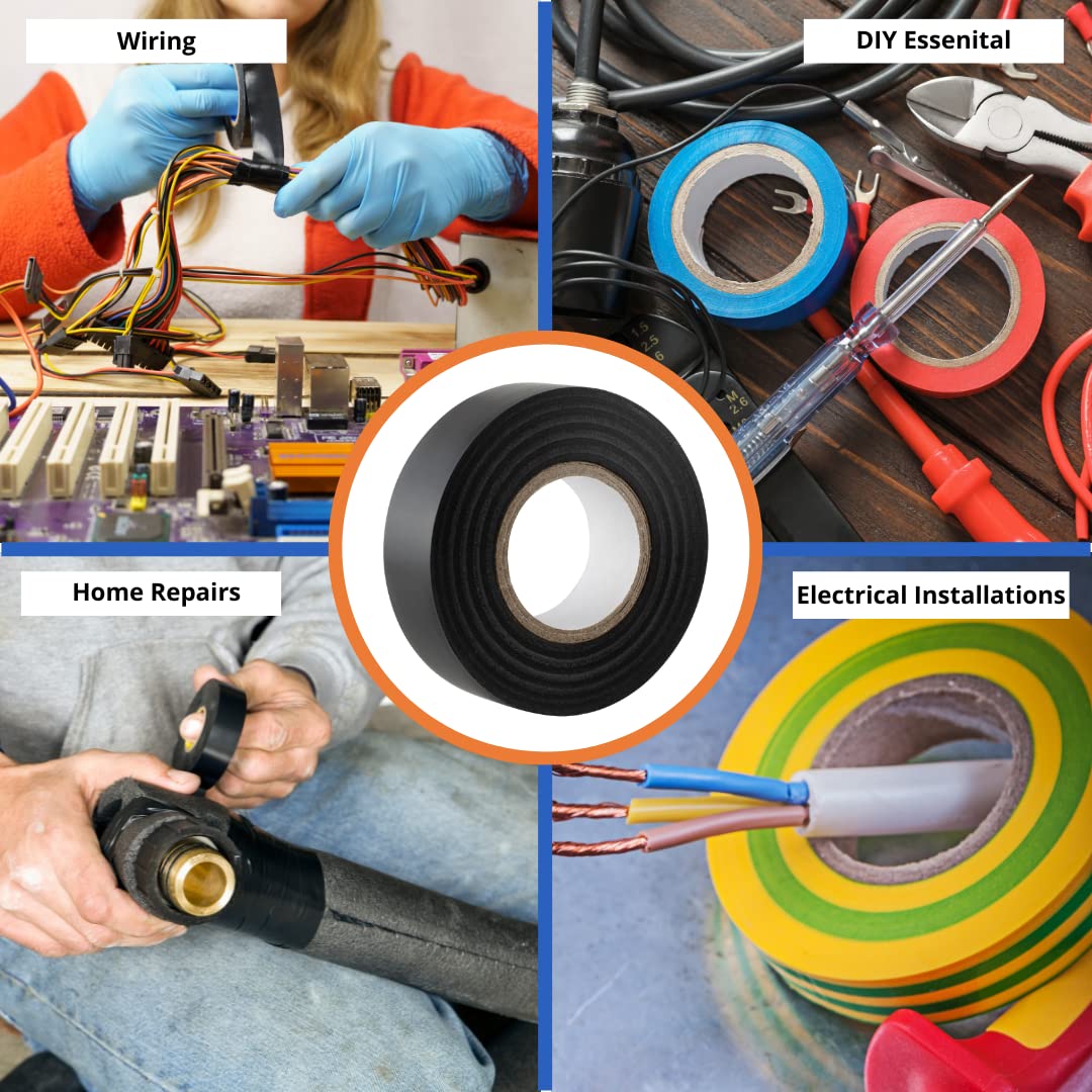 Dencon Electric Black PVC Insulation Tape 20m