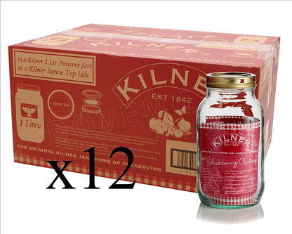 Kilner Round Glass Screw Top Lid Preservation Storage Jar 1 Litre (0025.401)