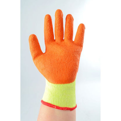 Hilka Branded Orange Latex Coated Work Gloves {X-Large}