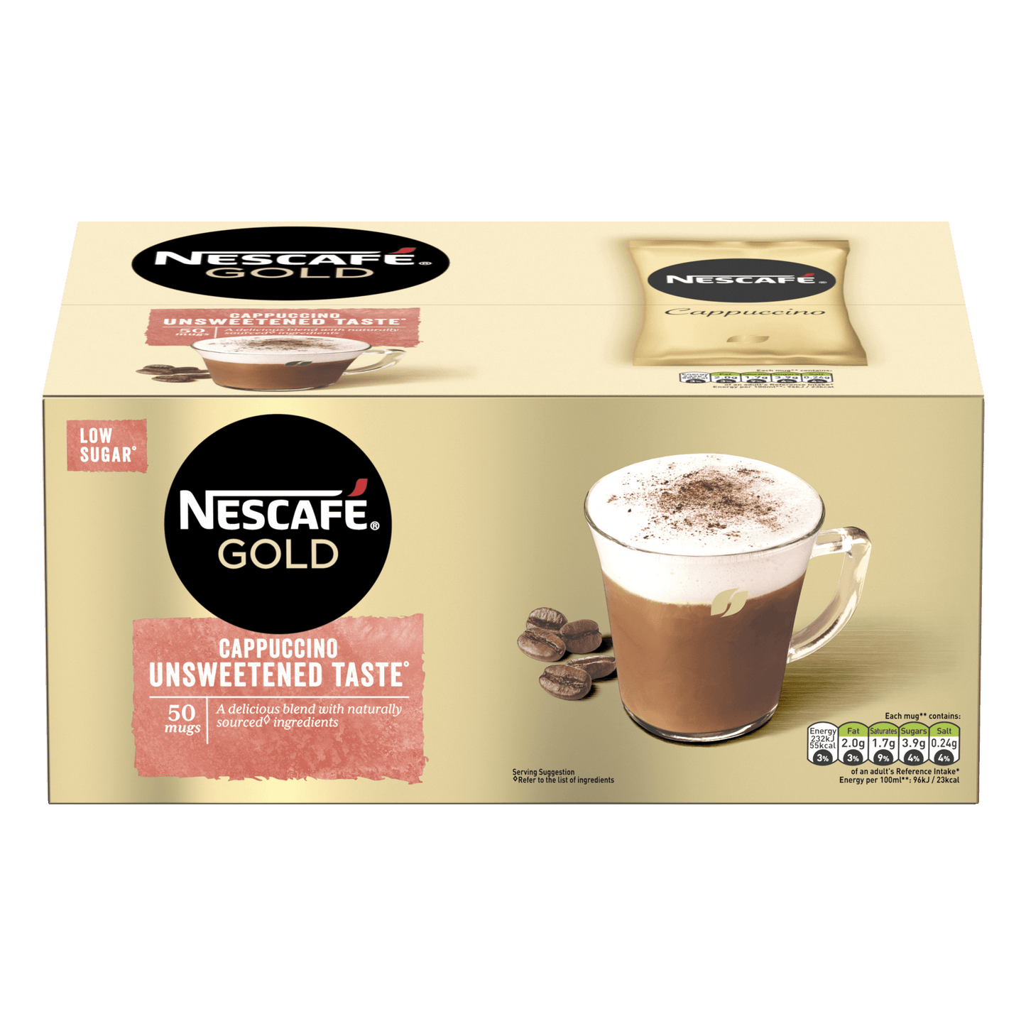 NESCAFE GOLD Cappuccino Unsweetened Sachets 50 x 14.2g