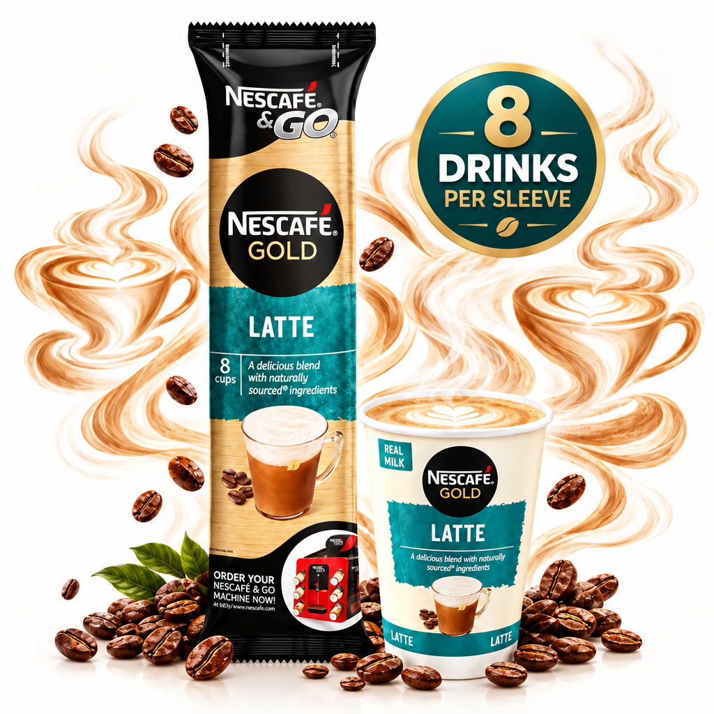 Nescafe & Go Coffee Cups for the & Go Machine Latte (Sleeve of 8)